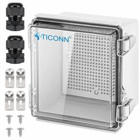 img 4 attached to TICONN Waterproof Electrical Junction Box IP67 ABS Plastic Enclosure With Hinged Cover With Mounting Plate, Wall Brackets, Cable Glands (Clear, 5.9"X5.9"X3.5")