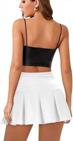 img 3 attached to Women'S A-Line Skirt With Pockets: High-Waisted Pleated Skater Tennis Skort For Girls, Cute And Mini