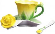 набор розовых чайных чашек и блюдец (желтый) от beddinginn логотип