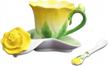 pink tea cups and saucers set (yellow) by beddinginn logo