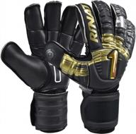 egotiko elemental alpha pro ii training goalkeeper gloves with finger protection and customization, free pin included by rinat soccer logo