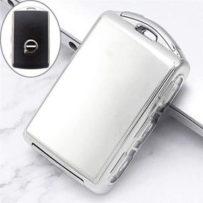 img 1 attached to Premium Silver Royalfox(TM) TPU Full Protection Smart Key Fob Case for Volvo XC60 XC90 S90 V90 XC40 (2017-2020)