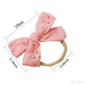 img 3 attached to 🎀 10-Pack Linen Baby Bow Headbands - Cute Hair Accessories for Baby Girls, Nylon Hairbands, Bows for Newborns, Infants, and Toddlers