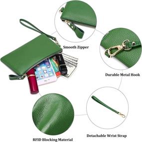 img 1 attached to Wristlet Leather Handbag with RFID Blocking - GOIACII Women's Handbags and Wallets for Wristlets