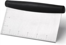 img 4 attached to Stainless Steel 6 Inch Dough Pastry Scraper With Measuring Scale, Multipurpose Cake Scraper, Pizza Cutter, Food Chopper & Bread Separator Knife By HULISEN