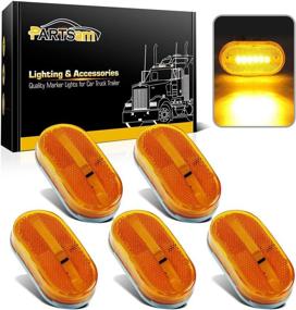 img 4 attached to 🚦 Partsam 5x Amber Clearance/Marker Side Light: Waterproof RV Trailer Truck Camper 12V 2x4 Reflectorized LED Lights