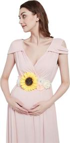 img 2 attached to Sunflower Bridal Wedding Maternity Pregnancy Women's Accessories - Belts