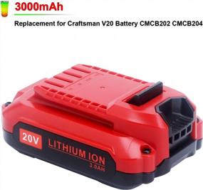 img 2 attached to Elefly 2 Pack 20V 3.0Ah Lithium Battery Replacement For Craftsman 20V Battery CMCB201 CMCB202 CMCB204, Compatible With Craftsman V20 Series 20V Max Cordless Power Tools