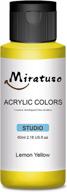 miratuso non-fade waterproof acrylic paint - 2oz lemon yellow craft paint for outdoors and art projects – non-toxic and ideal for beginners, artists, kids, and students logo