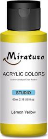 img 4 attached to Miratuso Non-Fade Waterproof Acrylic Paint - 2Oz Lemon Yellow Craft Paint For Outdoors And Art Projects – Non-Toxic And Ideal For Beginners, Artists, Kids, And Students