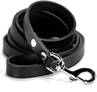 logical leather dog leash - 6 foot heavy duty full grain leather lead: perfect for efficient training logo