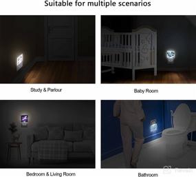 img 2 attached to 🔌 Naanle Set of 2 Personalized Night Lights with Custom Logo Auto Sensor LED - Dusk to Dawn Plug-in Nightlights for Bedroom, Bathroom, Kitchen, Hallway, Stairs