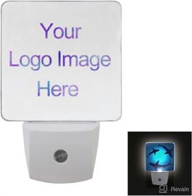 img 4 attached to 🔌 Naanle Set of 2 Personalized Night Lights with Custom Logo Auto Sensor LED - Dusk to Dawn Plug-in Nightlights for Bedroom, Bathroom, Kitchen, Hallway, Stairs