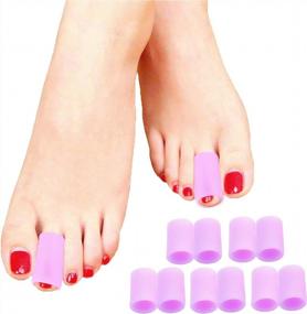 img 4 attached to Povihome 10 Pack Toe Sleeves, Gel Toe Protector, Silicone Toe Cushion To Protect Blister, Corns And Calluses On Toes, Prevent Rubbing Skin