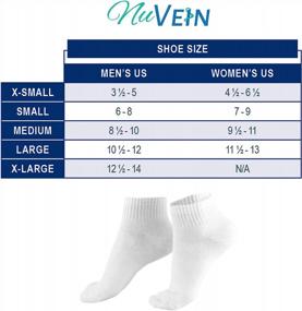 img 3 attached to Comfortable And Supportive NuVein Low Cut Socks With Light Compression For Sensitive Feet - White, Medium Size