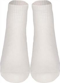 img 2 attached to Comfortable And Supportive NuVein Low Cut Socks With Light Compression For Sensitive Feet - White, Medium Size