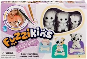 img 4 attached to PlayMonster Fuzzikins Dozy Dogs Craft & Playset, Pink/Blue/Yellow