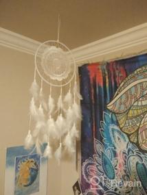 img 6 attached to Dream Catcher Wall Hanging With White Feathers - Chicieve Decoration For Wedding, Christmas, Or Crafts - Diameter 7.9 Inches
