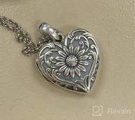 img 1 attached to 🌻 Soulful Sunflower Heart Locket Necklace: A Personalized Keepsake in Sterling Silver/Gold review by Kristina Brooks