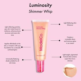 img 3 attached to ModelCo Luminosity Shimmer Whip Highlighter - Universally Flattering - Suitable For All Skin Tones - Creates A Glowing Complexion - Lightweight And Pigmented - Evens Skin Tone - Champagne - 0.84 Oz