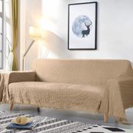 protect your couch with taococo's stylish slipcovers - sofa cover with tassels, perfect for pets - sectional & blanket options available (90" x 133", khaki) logo