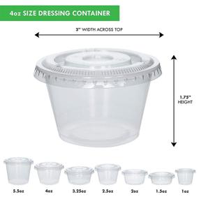 img 2 attached to 🍱 100 Sets of 4 oz Small Plastic Containers with Lids for Jello Shots, Disposable Portion Cups, Condiments, Sauces, and Dressings