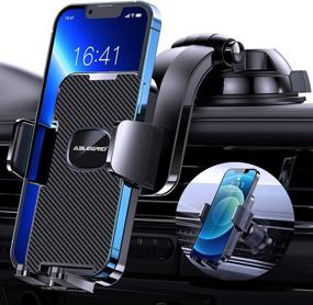 img 4 attached to ABLEGRID Car Phone Mount: Secure & Versatile Hands-Free Phone Holder for All Mobile Phones - Dashboard, Windshield, Air Vent Compatible