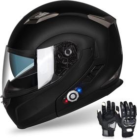 img 4 attached to 🏍️ FreedConn BM2-S Motorcycle Bluetooth Helmet: Flip Up Modular Design, Voice Dial, Hands-Free Call, 500M Range, MP3 FM, DOT Certified, Bluetooth 3.0 (Large, Matte Black)