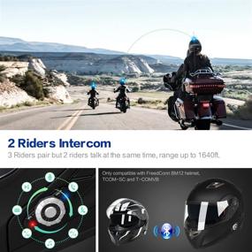 img 2 attached to 🏍️ FreedConn BM2-S Motorcycle Bluetooth Helmet: Flip Up Modular Design, Voice Dial, Hands-Free Call, 500M Range, MP3 FM, DOT Certified, Bluetooth 3.0 (Large, Matte Black)