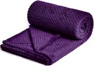 одеяло премиум-класса из шелковистого фланелевого флиса с узором в виде листьев от newcosplay - сверхмягкое легкое одеяло для всесезонного использования (темно-фиолетовый, 50 "x60") логотип