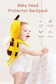 img 3 attached to 🐝 Baby Head Protector Cushion: Enhanced Toddler Head Protection Pillow with Backpack, Knee Pads, and Anti-Slip Socks – Bee Design in Crystal Velvet