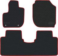 san auto car floor mats custom fit honda hr-v 2015-2022: black red rubber liners for all weather protection, heavy duty & odorless логотип