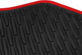 img 1 attached to San Auto Car Floor Mats Custom Fit Honda HR-V 2015-2022: Black Red Rubber Liners for All Weather Protection, Heavy Duty & Odorless