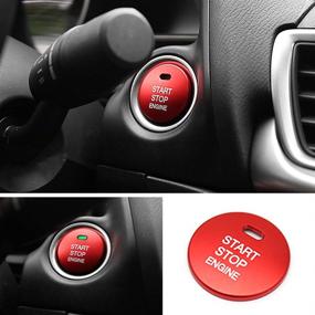 img 1 attached to 🔴 Thor-Ind Car Engine Start Stop Button Cover Cap Trim for Mazda 2 3 6 CX-3 CX-4 CX-5 CX-9 MX-5 - Ignition Starter Switch Button Knob Sticker (Red Start Button Cover)