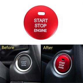 img 2 attached to 🔴 Thor-Ind Car Engine Start Stop Button Cover Cap Trim for Mazda 2 3 6 CX-3 CX-4 CX-5 CX-9 MX-5 - Ignition Starter Switch Button Knob Sticker (Red Start Button Cover)