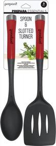 img 1 attached to Prepara Nylon Solid Spoon And Slotted Turner Set Cooking Utensils, Set Of 2, Red
