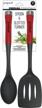 prepara nylon solid spoon and slotted turner set cooking utensils, set of 2, red logo