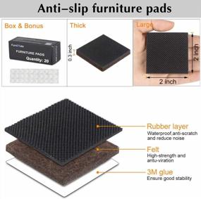 img 3 attached to Non-Slip Furniture Pads - 20 Pack Of 2 Inch Rubber Grippers For Hardwood Floors, Self-Adhesive With 30 Bonus Bumper Pads - Anti-Skid Slip And Floor Protectors In A Convenient Box