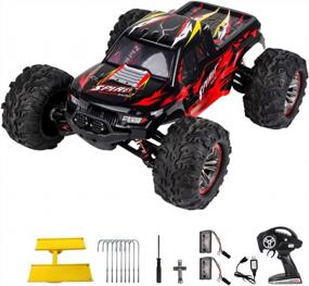 img 4 attached to MESIXI 1/10 RC Car Scale High Speed Around 50Kmh 2.4Ghz 4WD All Terrains Fast And Furious Hobby 4X4 Offroad Remote Control Truck For Adult And Boy Kid With Two Rechargeable Batteries