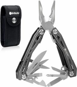 img 4 attached to Gift For Men Dad, BIBURY Multitools, Portable Multitool Foldable Pliers With Scissors, Can Opener & Screwdriver, EDC Tools For Camping, Outdoor Activities, Home Repair - Titanium Plating