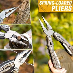 img 2 attached to Gift For Men Dad, BIBURY Multitools, Portable Multitool Foldable Pliers With Scissors, Can Opener & Screwdriver, EDC Tools For Camping, Outdoor Activities, Home Repair - Titanium Plating