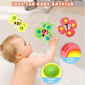 img 1 attached to 🔵 Engaging Suction Cup Spinner Toys for 2-3 Year Old Boy or Girl - Perfect Sensory and Learning Gift for Toddlers - Includes 3 Pieces: Also Ideal as Bath Toys for Babies 18+ Months - Exciting Baby Gifts Idea