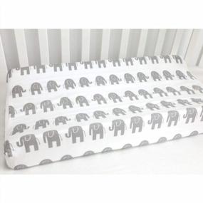 img 2 attached to Elephant Baby Changing Pad Cover: Soft Cotton Diaper Liner For Changing Tables And Covers By Sahaler