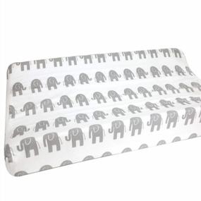 img 3 attached to Elephant Baby Changing Pad Cover: Soft Cotton Diaper Liner For Changing Tables And Covers By Sahaler