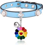 🐱 optimized freewindo cat collar with bell and pendant, adjustable soft pu leather collar for cats, puppies, and small dogs logo