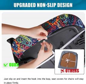 img 2 attached to Smiry Printed Office Computer Chair Seat Covers, Soft Stretch Washable Universal Rotating Desk Chair Seat Cushion Protectors - Paisley