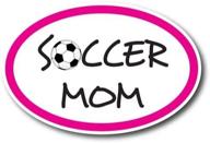 🔘 eye-catching magnet me up soccer mom sports pink oval decal, 4x6 inches – heavy duty automotive magnet for car, truck, suv logo