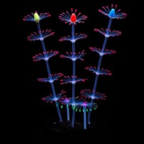 img 4 attached to Uniclife Pink Glowing Strip Coral Plant Ornament - Silicone Artificial Decoration for Fish Tank, Aquarium Landscape
