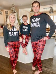 img 1 attached to Long-Sleeved Matching Christmas Pajama Sets For Family Holidays - Adult Sleepwear