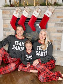 img 2 attached to Long-Sleeved Matching Christmas Pajama Sets For Family Holidays - Adult Sleepwear